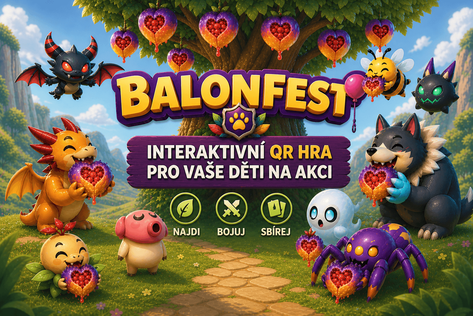 Aplikace BalonFest s QR hrou